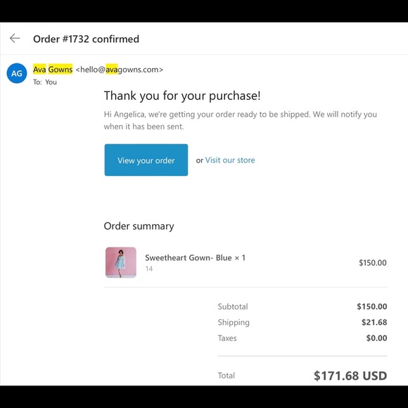 Ava Gowns - Sweetheart Gown in blue size 14 perfect for prom or wedding season - Picture 10 of 10